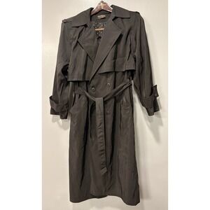 Forecaster Of Boston Women's Black Trench Coat Jacket Size Petite 5/6